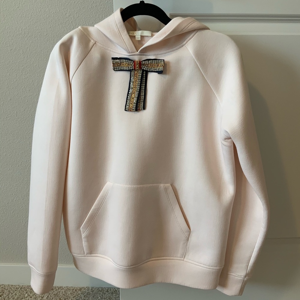 MAJE Women's Pink Tanina Jewel-bow Hoodie